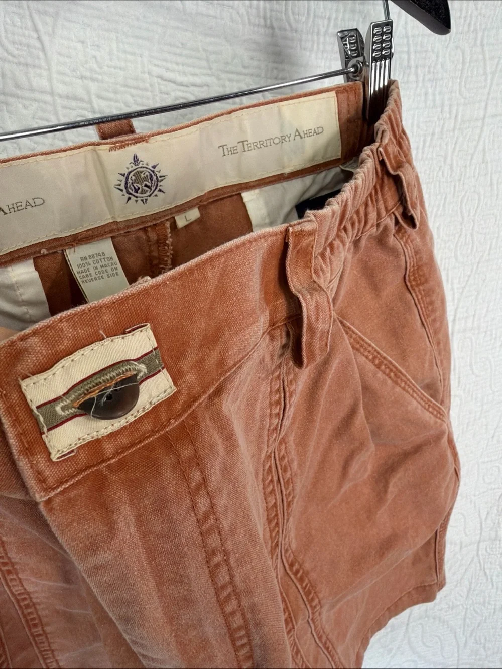 Territory Ahead Vtg Mens Large Shorts Life Of Riley Sunwashed Clay Cotton Canvas